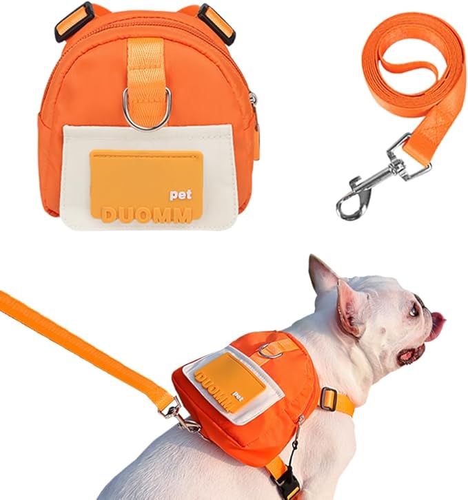 Cute Pet Dog Carrying Backpack｜Built-in Dog Poop Bag Dispenser with Leash
