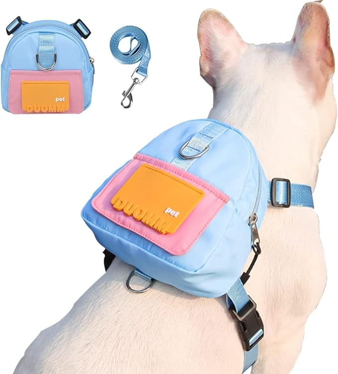 Cute Pet Dog Carrying Backpack｜Built-in Dog Poop Bag Dispenser with Leash