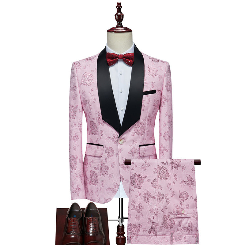 Dreamy Print Men's Two-Piece Suit Tuxedo Suit